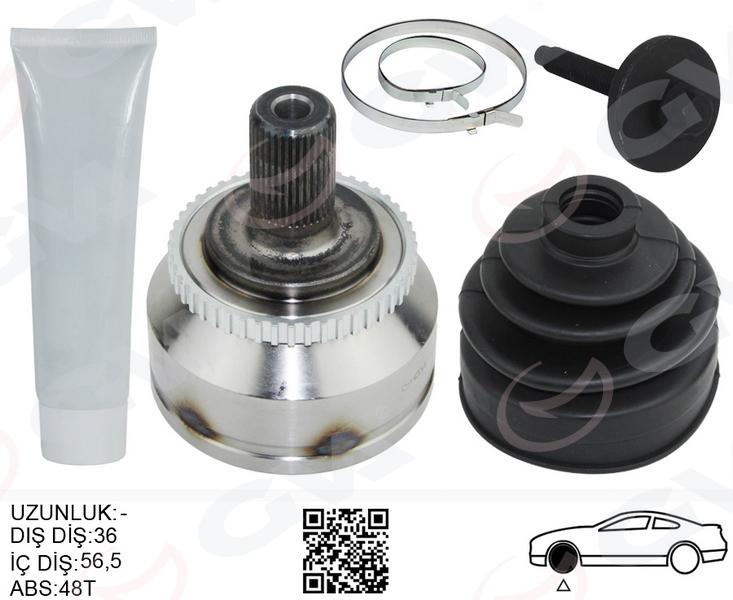 ÖN AKS KAFASI DIŞ SAĞ-SOL VOLVO S60 I 00>10 C70 I 96>02 (36×27×56.5×114MM) BOY 48 (ABS`LI) - GVA - OEM 30735120