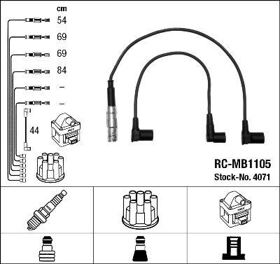 ATESLEME KABLOSU SETI MERCEDES M102 M111 W201 W123 C123 W124 C124 - NGK - OEM A1021501918