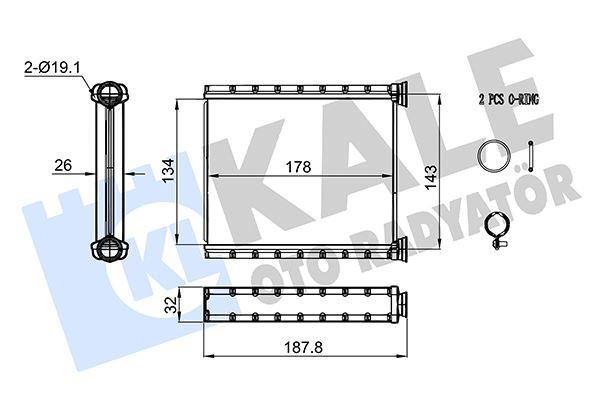 KALORİFER RADYATÖRÜ RENAULT CLIO V 19> CAPTUR II 20> (134X167.5X26) - KALE - OEM 271156379R