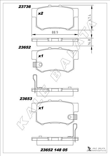 ARKA FREN BALATA HONDA CIVIC 1.4L 1.6L VTEC EP ES - KALE - OEM 43022S9AE52