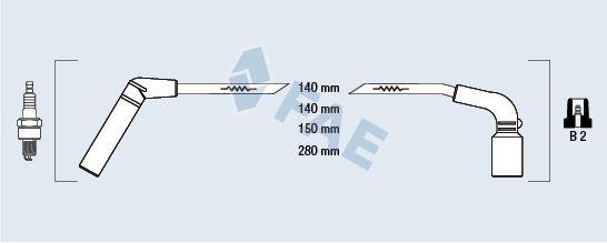 BUJİ KABLO TAKIMI (SET) CHEVROLET AVEO-KALOS 1.2 8V MATIZ-SPARK 1.0 8V - FAE - OEM 96288956
