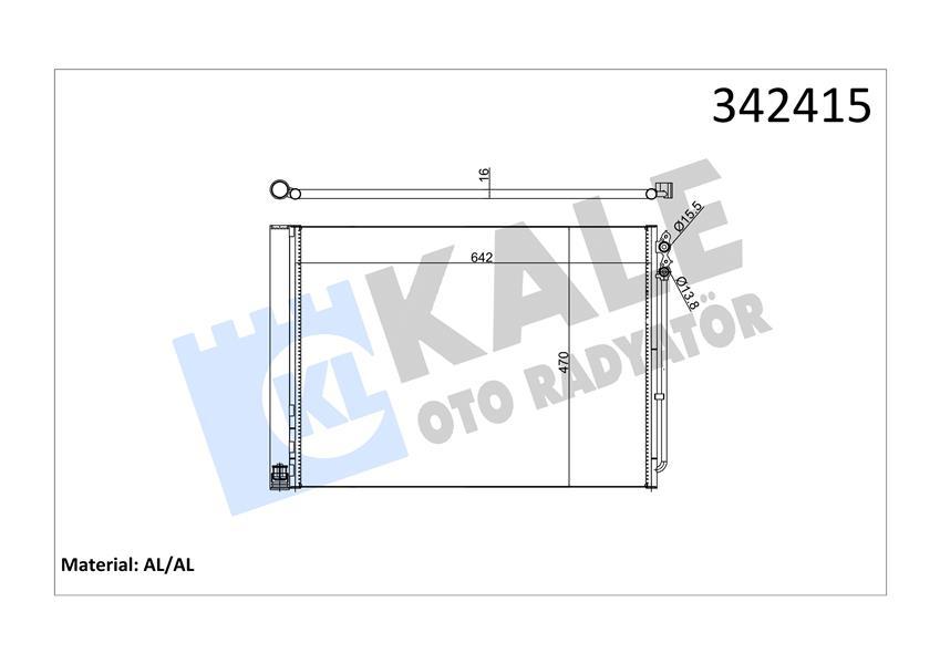 KLIMA RADYATORU BMW F07 F10 F11 F18 F06 F12 F13 F01 F02 - KALE - OEM 64509109723