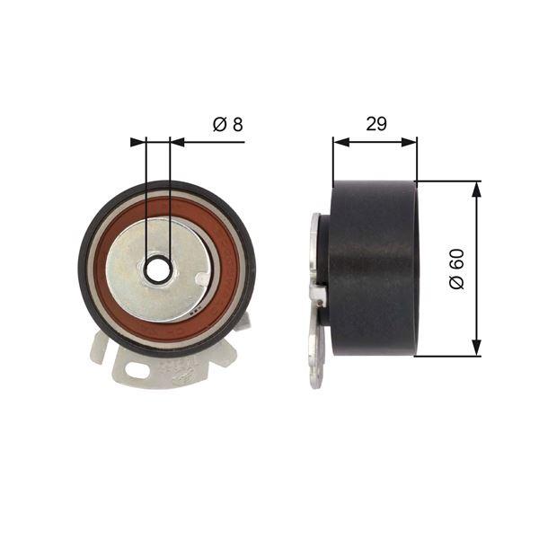 EKSANTRIK GERGI RULMANI DOBLO 01- PALIO 99- ALBEA 98- MAREA 96- BRAVA BRAVO 1.6 16V - GATES - OEM 71734799