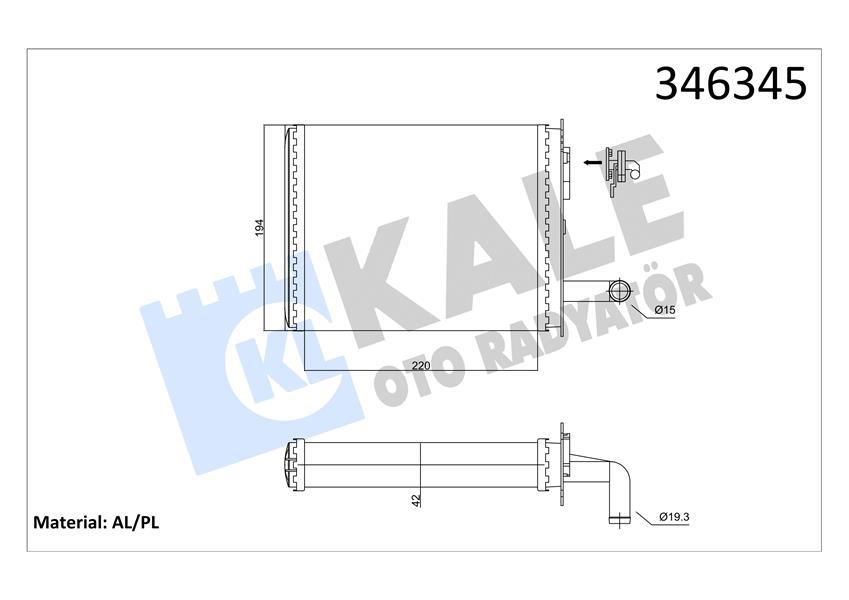 KALORIFER RADYATORU FIAT ALBEA / PALIO / STRADA (AL/MKNK) - KALE RADYATOR - OEM 7078698