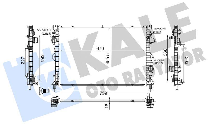 MOTOR SU RADYATORU LAND ROVER DISCOVERY L550 L462 RANGE ROVER EVOQUE L538 - KALE - OEM LR075360