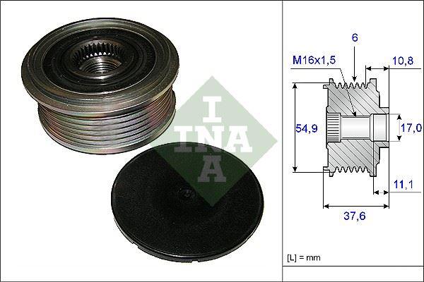 ALTERNATOR KASNAGI MERCEDES W176 W246 C117 X156 . RENAULT CLIO MODUS . INFINITI Q30 - INA - OEM A6071500060