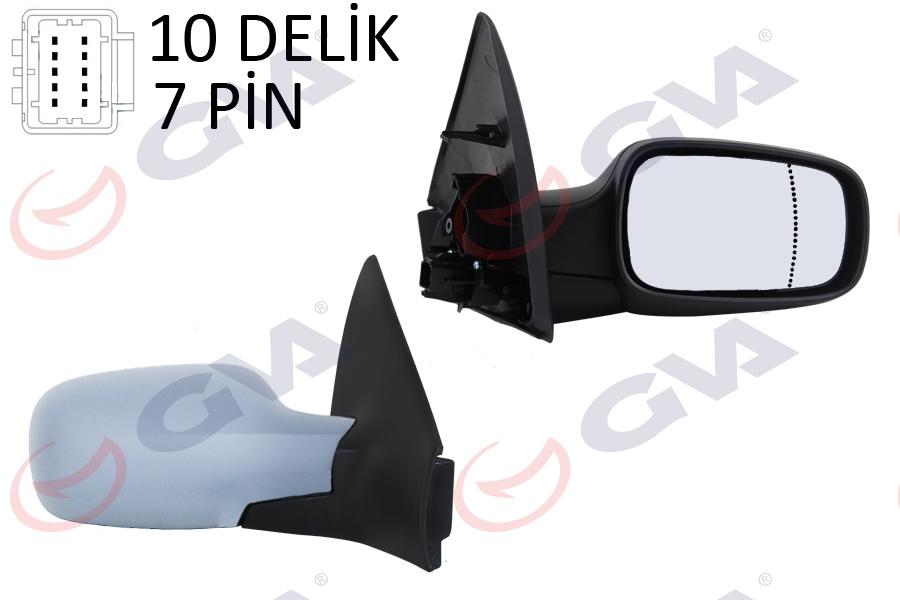 DIŞ DİKİZ AYNASI SAĞ MEGANE 02> ELEKTRİKLİ+ISITMALI+SENSÖRLÜ+ASTARLI+ASFERİK 7 FİŞ VM-138EHPSR - GVA - OEM 7701054688