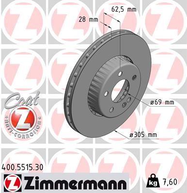 FREN DISKI ON MERCEDES W205 S205 C205 A205 W213 S213 C238 - ZIMMERMANN - OEM A0004212512