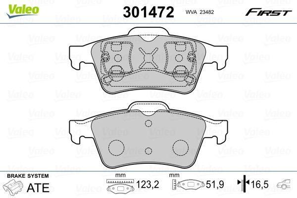 ARKA BALATA RENAULT LAGUNA II 01>07 MEGANE II 02>08 LATITUDE 11> VECTRA C 03>FOCUS II 05>CONNECT 06> CMAX 06> PRIMERA 02> - VALEO - OEM 7701206609