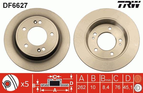 ARKA FREN DİSKİ (DOLU TİP) HYUNDAI İ30 1.6L G4FD GDİ GAMMA 11-15 / 1.4L 1.6L CRDİ DİZEL 12-16 / ELANTRA 12-> / KIA CEED 1.6L GDI BENZİNLİ 12-> 1.4L 1.6L CRDİ DİZEL 12-> (262 çap x 5 bijon) - Takım disk fiyatıdır - TRW - OEM 584113X300