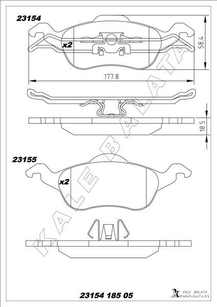 ÖN FREN BALATA FORD FOCUS 1.4L 1.6L 1.8L 2.0L 98-04 - KALE - OEM TAMT2K021FCS