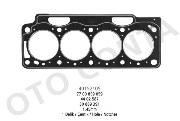 SILINDIR KAPAK CONTASI LAGUNA MEGANE SCENICMOVANO VIVARO F9Q 1 DELIK 1.45mm 97-01 - OTOCONTA - OEM 7700859059