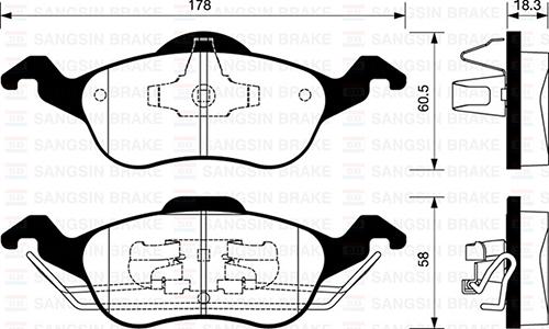 ÖN FREN BALATA FORD FOCUS 1.4L 1.6L 1.8L 2.0L 98-04 - SANGSIN - OEM TAMT2K021FCS