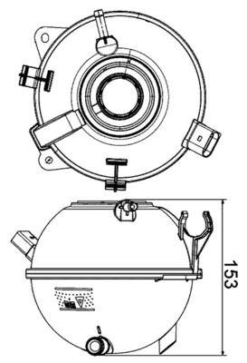 RADYATÖR YEDEK SU DEPOSU VW-SKODA-SEAT-AUDİ 04> GOLF5-GOLF6-JETTA-PASSAT-CADDY-A3-LEON-TİGUAN - MAHLE - OEM 1K0121407