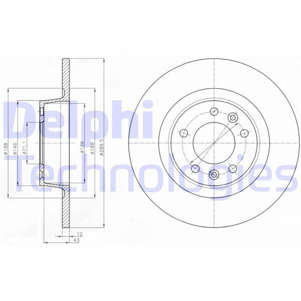 FREN DISKI ARKA P407-C5 III 1.6HDI 110 FAP 1.8-2.0-2.0HDI 135 FAP 2.2-3.0 05/04--> - DELPHI - OEM E169294