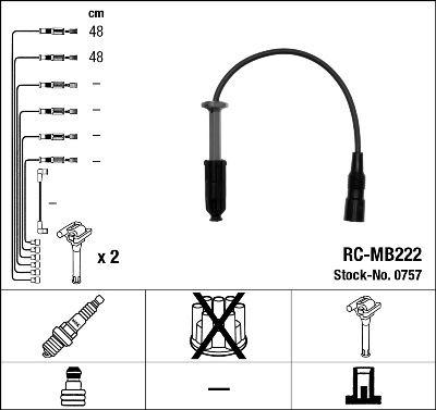 ATESLEME KABLOSU SETI MERCEDES M111 W202 S202 C208 A208 W210 S210 W163 R170 - NGK - OEM A1101591818