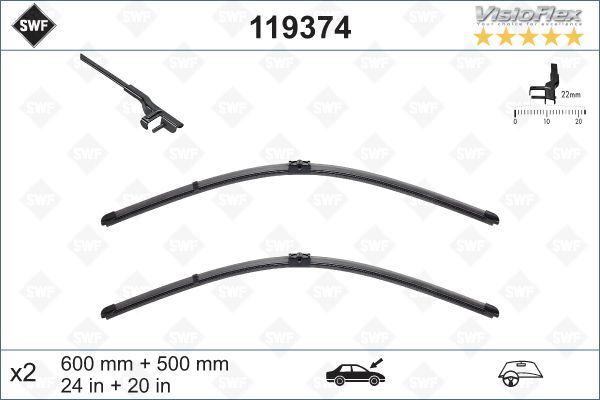 SILECEK SUPURGESI TAKIMI 600mm / 500mm BMW E70 E71 SWF - VALEO - OEM 61610077821