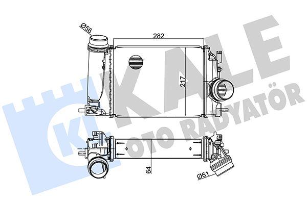 TURBO RADYATORU 282×217X62 BRAZING RENAULT MEGANE IV SCENIC IV TALISMAN KADJAR 1.5DCI 15- - NISSAN QASHQAI 1.5DCI 13- XTRAIL 1.6 DIG-T 15- - KALE - OEM 144614EA0A