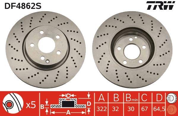 ON FREN DISKI AYNASI HAVALI MERCEDES BENZ W204 C-CLASS 2007 > W212 E-CLASS 2009> A207 C207 S212 S204 - TRW - OEM A2044211012