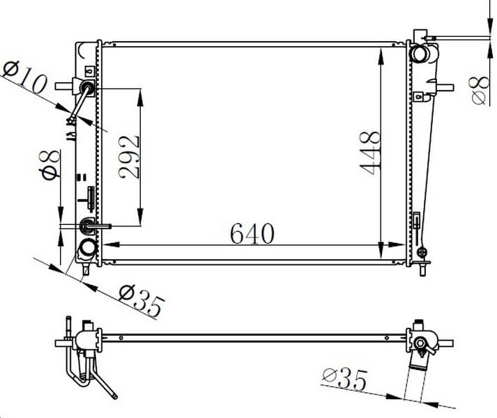 RADYATOR HYUNDAI TUCSON 2.0 CRDI 04- 640×438X18 BRAZING *** - ORIS - OEM 253102E960