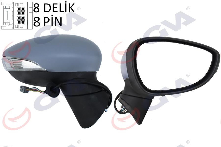 DIŞ DİKİZ AYNASI SAĞ FORD FİESTA 13> ELEKTRİKLİ ISITMALI KATLANIR 8 DELİK-8 PİN - GVA - OEM 8A61