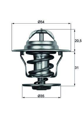 TERMOSTAT (84C) POLO-GOLF II-JETTA-TOLEDO-LEON-IBIZA-CORDOBA - MAHLE - OEM 030121113B