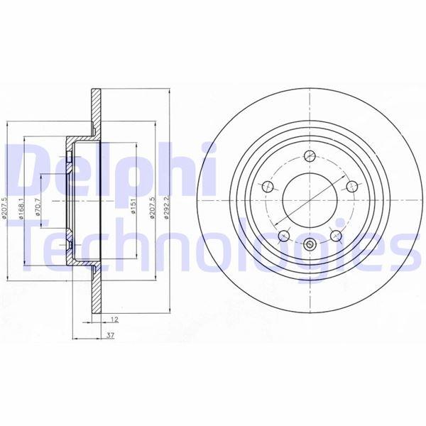 FREN DISKI ARKA ASTRA J 1.3CDTI 1.4 1.6 1.7 ZAFIRA TOURER C 1.4/1.6/1.8/2.0 CDTI 09>> - DELPHI - OEM 95527033