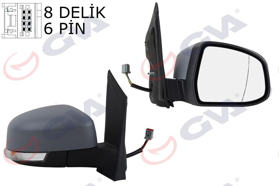 DIŞ DİKİZ AYNASI SAĞ FORD FOCUS 08> ELEKTRİKLİ-ISITMALI-SİNYALLİ-ASTARLI-ASFERİK - GVA - OEM 8M51
