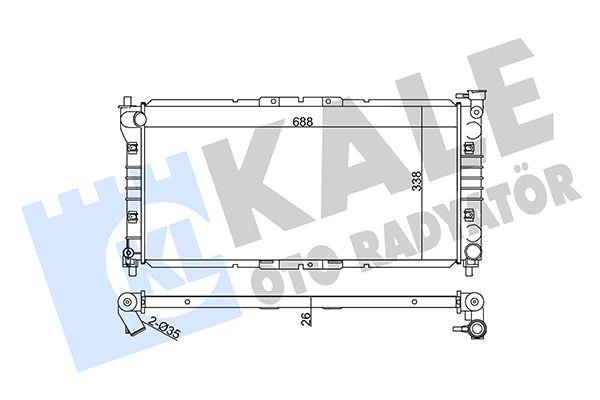 SU RADYATORU MAZDA 626 IV-626 V-MX-6 (688X338X26) (AL/PL/BRZ) (MANUEL) - KALE RADYATOR - OEM FSJ315200A