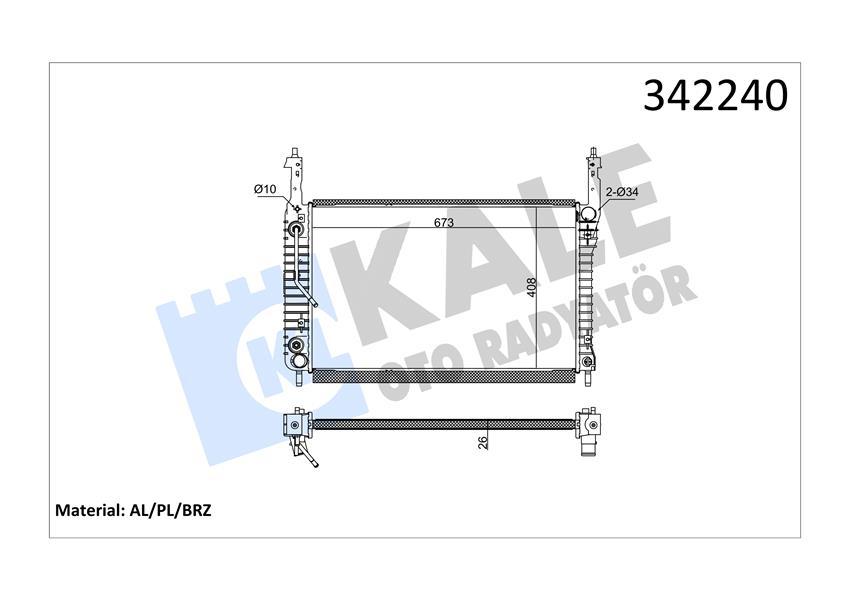 RADYATÖR OPEL ANTARA CHEVROLET CAPTİVA 2.0 CDTİ 06> (AL-PL-BRZ) - KALE - OEM 4803040