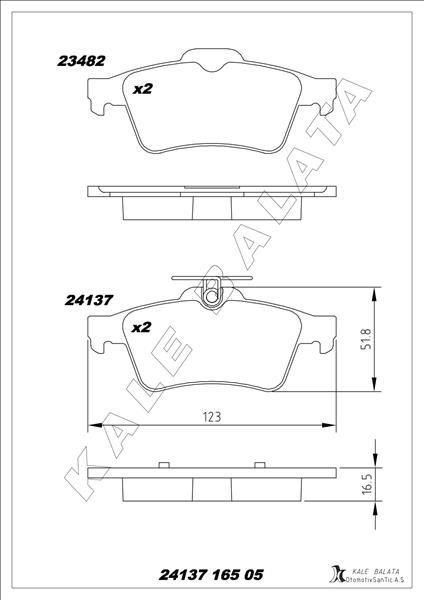 ARKA BALATA FOCUS II CMAX 03> CONNECT 02> LAGUNA III 07> OPEL VECTRA C 02> SIGNUM 03> CITROEN C5 08> PEUGEOT P508 10>18 - KALE - OEM 3M512M008AC