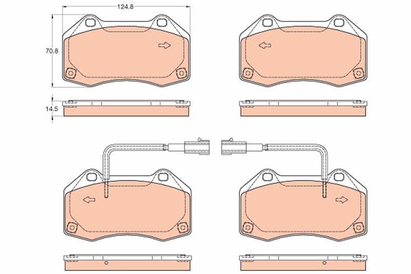 ON FREN BALATASI FISLI GRANDE PUNTO 199 1.4 ABARTH 12/07> 155PS.114KW - TRW - OEM 77365830