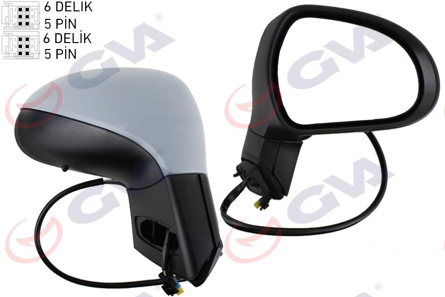 DIŞ DİKİZ AYNASI SAĞ 207 06> ELEKTRİKLİ+ISITMALI+SİNYALLİ+KATLANIR+SENSÖRLÜ+ASTARLI+ KONVEKS VM-6207EBR - GVA - OEM 8149.ZJ