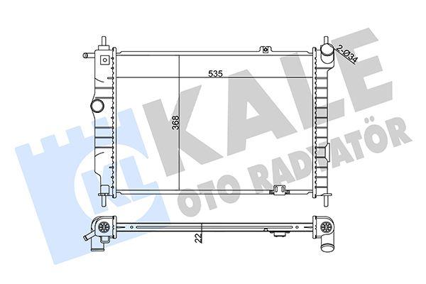 SU RADYATORU ASTRA F (AL/PL/BRZ) (535X368X22) (MANUEL) - KALE RADYATOR - OEM 90443465