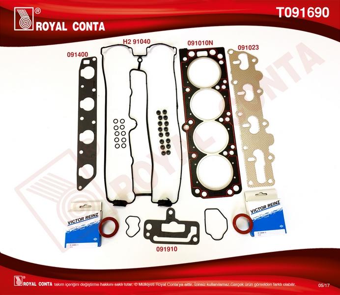 ÜST TAKIM CONTA VECTRA B 96>02 ASTRA F 95>98 OMEGA B 94>99 VECTRA A 92>95 2.0 16V X20XEV (136HP) (KEÇELİ-SUBAP LASTİKLİ) - ROYAL - OEM 90509837