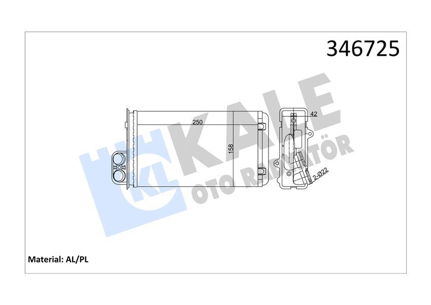 KALORIFER RADYATORU MEGANE 97>99 SCENIC 01>03 1.4-1.6-1.9-2.0 16V (260X158) - KALE RADYATOR - OEM 7701205451