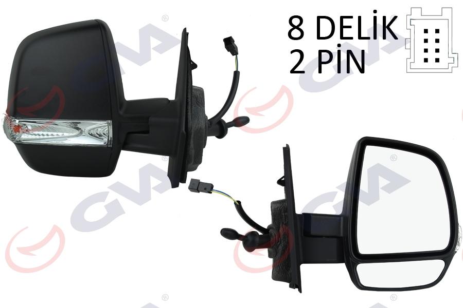 DIŞ DİKİZ AYNASI SAĞ DOBLO 11> OPEL COMBO 12>18 MEKANİK+SİNYALLİ+ÇİFT CAM+KONVEKS VM-669R - GVA - OEM 735497873