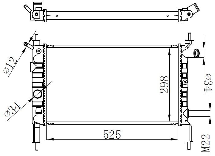 MOTOR SU RADYATORU ASTRA F 1.4I-1.6I KLIMASIZ-> 525×322X34 MANUEL SANZUMAN *** - ORIS - OEM 90469375