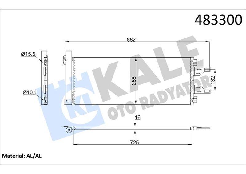 KLİMA RADYATÖRÜ (KONDENSER) PEUGEOT BOXER III-CITROEN JUMPERIII-FIAT DUCATO III 2.0-2.2-2.3-3.0- HDI-MJET - KALE - OEM 1610115880