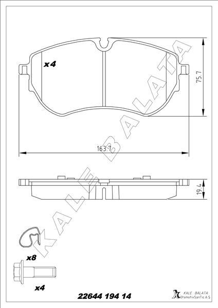 ON FREN BALATASI TRANSIT V348 06>14 A.CEKER 11-> VW AMAROK 2.0TDI 10> GDB1724 - KALE - OEM 6C112K021B9A
