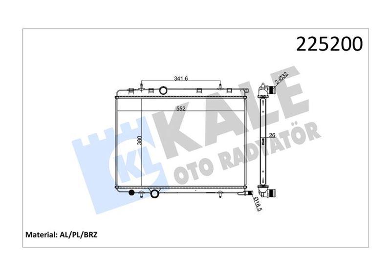 RADYATÖR 307 00>C4 04>1.4 16V-1.6 16V-PARTNER-BERLINGO 97>2.0HDI 00>(AC+/-)(MEKx562x378x27)AL/PL/BRZ - KALE - OEM 9835996080