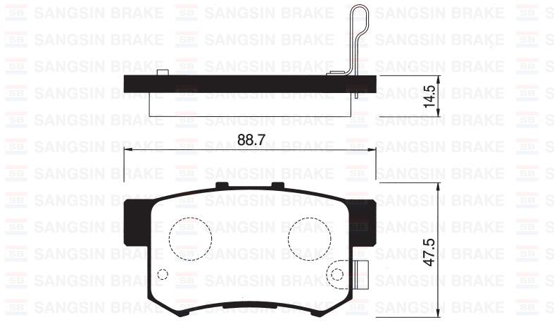 ARKA FREN BALATA HONDA CIVIC 1.6L D16 VTEC VTI 01-05 / 1.4L 1.6L 96-01 / 1.6L R16A2 VTEC SEDAN 06-> / ACCORD 2.0L F20 90-98 / LEGEND 3.2L 91-96 / SUZUKI SX4 1.6L M16A RW416 05-> - SANGSIN - OEM 43022S5AJ00