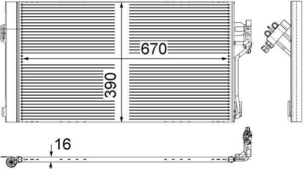 KLIMA RADYATORU MERCEDES VITO W639 03> - MAHLE - OEM A6398350070
