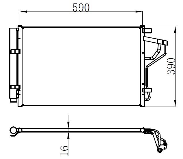 KLIMA RADYATORU KONDENSER BRAZING HYUNDAI I30 1.6 GDI-1.4-1.6 12-> CEED 1.4 CVVT-1.6 CVVT-1.6 GDI 12-> 608×381X16 AT/MT SANZUMAN  #### - ORIS - OEM 976063X000