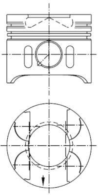 PISTON + SEGMAN STD 88.00mm MERCEDES OM611 OM612 OM613 W203 W210 W163 W220 W638 B901>B905 Euro 3 - KOLBEN - OEM A6110301417