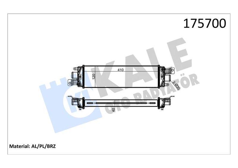 TURBO RADYATÖRÜ (INTERCOOLER) ALBEA 03>1.3JTD (457x116x40) (AL+AL SİSTEM) - KALE - OEM 51718679