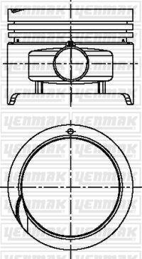 PISTON+SEGMAN STD ACCENT 1.3 KARB 95->00 G4EH  71.5MM  #### - YENMAK - OEM 2341022360
