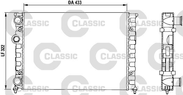 (x) RADYATÖR (CLASSIC) GOLF III-JETTA (MEK) (430x322x34) - VALEO - OEM 6N0121253A