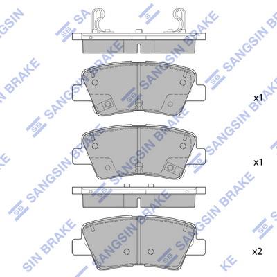 ARKA FREN BALATA HYUNDAI ELANTRA 1.6L D4FB G4FG 6 vites 16-> / i20 1.1L 1.2L 1.4L 15-> / KIA SPORTAG E 1.6L G4FJ 7 vites 15-> ÜSTTEN DELİKLİ TİP - SANGSIN - OEM 58302D3A70