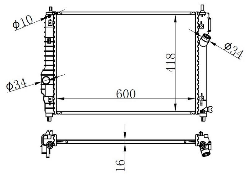 MOTOR SU RADYATORU BRAZING KALOS/ AVEO 1.2I/1.6I 05-> 600×418X16  MANUEL SANZUMAN - ORIS - OEM 95227751